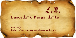 Lancsák Margaréta névjegykártya
